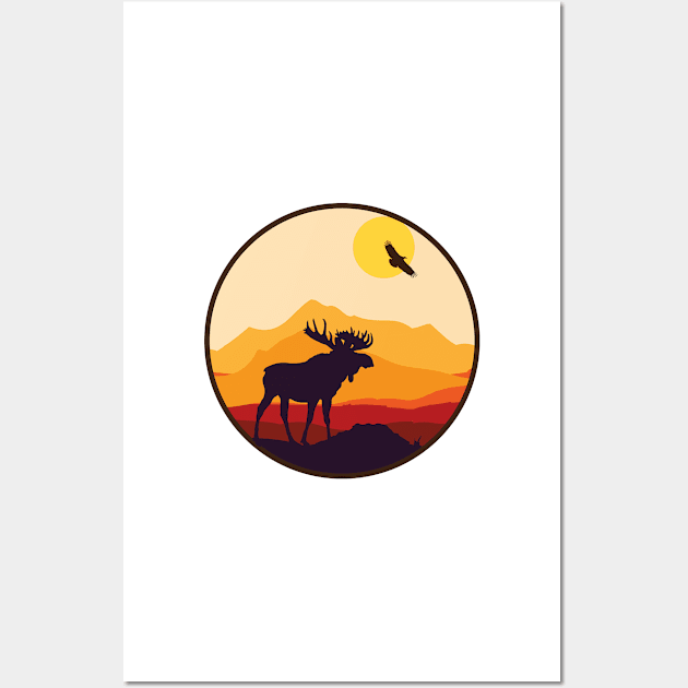 Moose Sunset Wall Art by GrumpyDog